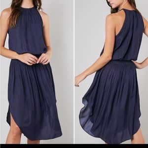 Do+Be  Navy Blue sleeveless midi with elastic waist Spring Summer Dress …